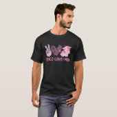 Peace Love Moo Cows Tie Dye Rainbow Vegan Farm Gir Tシャツ (正面フル)