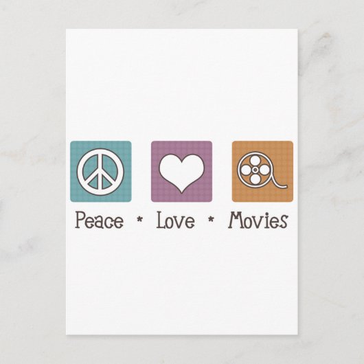 Peace Love Movies ポストカード (正面)