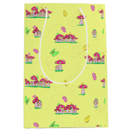 Peace Love Mushrooms Gift Bag ミディアムペーパーバッグ