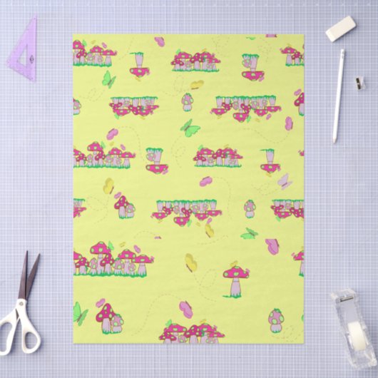 Peace Love Mushrooms Gift Bag 薄葉紙 (クラフト)