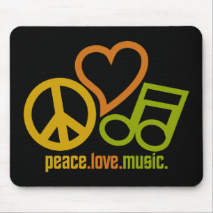 Peace Love Musicのメニュー マウスパッド