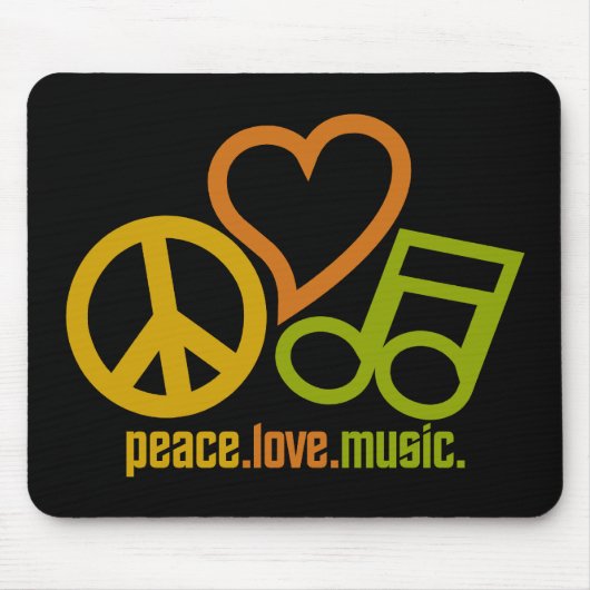 Peace Love Musicのメニュー マウスパッド (正面)