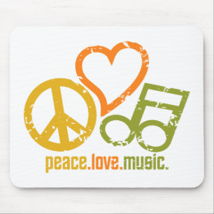 Peace Love Musicのメニュー マウスパッド