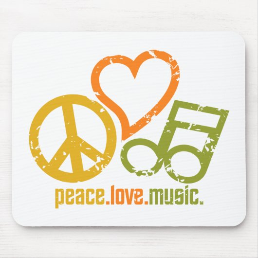 Peace Love Musicのメニュー マウスパッド (正面)