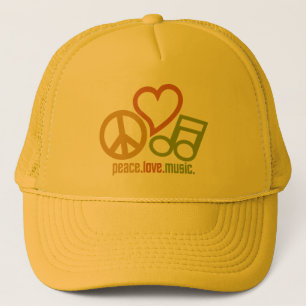 Peace Love Musicの帽子 – 色を選択 キャップ