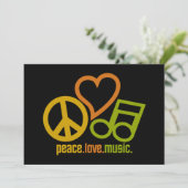 Peace Love Musicへの招待、カスタマイズ可能 招待状 (スタンド正面)
