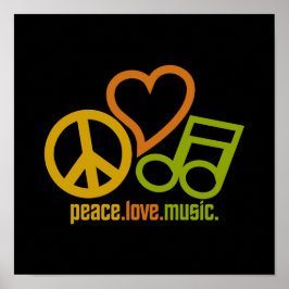 Peace Love Musicポスター ポスター