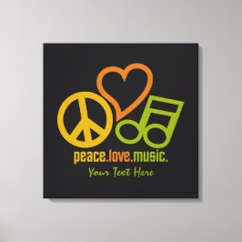 Peace Love Music カスタムキャンバス印刷 キャンバスプリント