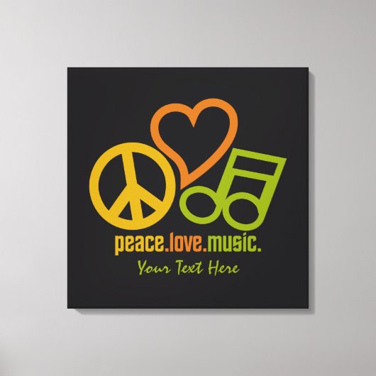 Peace Love Music カスタムキャンバス印刷 キャンバスプリント (正面)