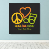 Peace Love Music カスタムキャンバス印刷 キャンバスプリント (インサイチュ (ウッドフロア))