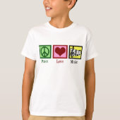 Peace Love Music Kids Tシャツ (正面)