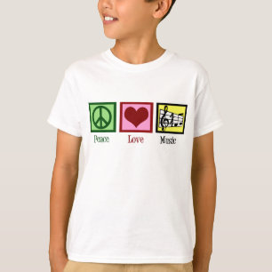 Peace Love Music Kids Tシャツ
