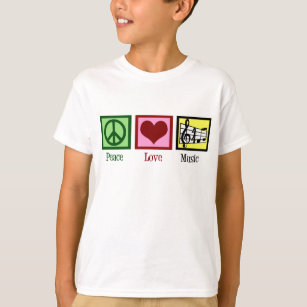 Peace Love Music Kids Tシャツ