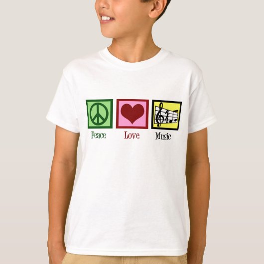 Peace Love Music Kids Tシャツ (正面)