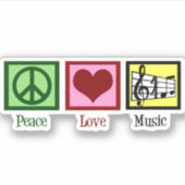 Peace Love Music Laptop シール (正面)