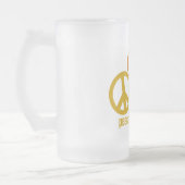 Peace Love Music mag -スタイルとカラーを選択 フロストグラスビールジョッキ (左)