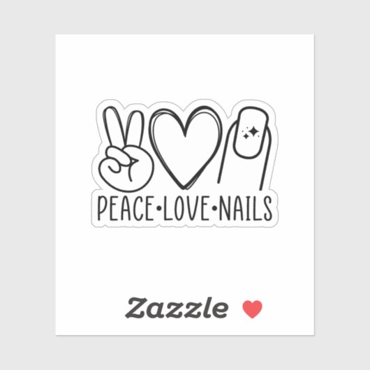 Peace Love Nails Sticker: Nail Artist Gift シール (シート)