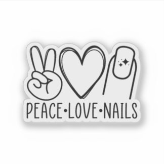 Peace Love Nails Sticker: Nail Artist Gift シール