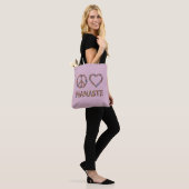 Peace Love Namaste Butterflies - Pink Graphic Yoga トートバッグ (モデル)