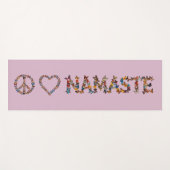 Peace Love Namaste Colorful Butterfly Graphic Pink ヨガマット (正面(横))