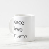 Peace Love Namaste - Modern Motivational Lifestyle コーヒーマグカップ (正面左)