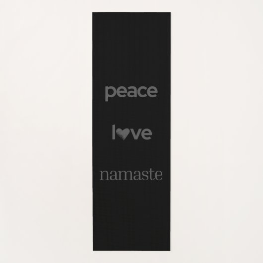 Peace Love Namaste | Motivational Modern Statement ヨガマット (正面)