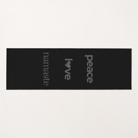 Peace Love Namaste | Motivational Modern Statement ヨガマット (正面(横))