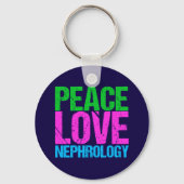 Peace Love Nephrology キーホルダー (正面)