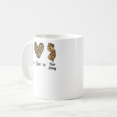 Peace Love New Jersey Leopard Flag Map Souvenirs M コーヒーマグカップ (正面左)