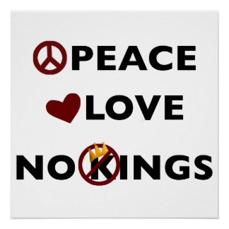 Peace Love No Kings Symbols Inspirational ポスター
