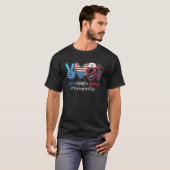 Peace Love Nursing Caregiver Life Stethoscope 4th Tシャツ (正面フル)