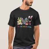 Peace Love Nursing Easter Day Leopard Stethoscope Tシャツ (正面)