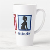 Peace Love Obstetrics Cute OBGYN Office カフェラテマグ (右)