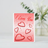 Peace Love Officeのパーティー感謝していパターンカラフル シーズンポストカード (スタンド正面)