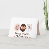 Peace Love Optometryグリーティングカード カード (裏面)