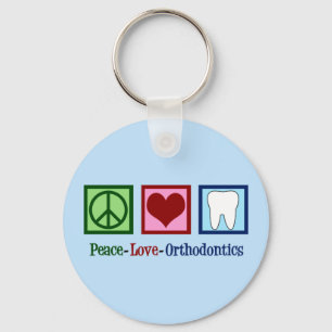 Peace Love Orthodontics Office Cute Orthodontist キーホルダー