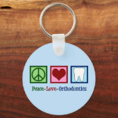 Peace Love Orthodontics Office Cute Orthodontist キーホルダー (正面)