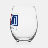 Peace Love OT職業セラピー ステムなしワイングラス (左)