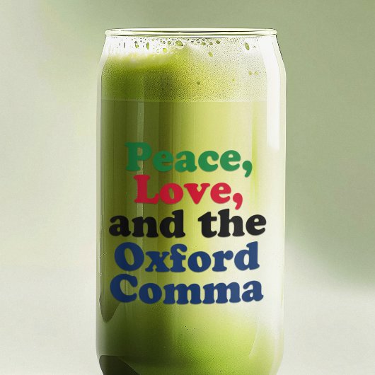 Peace Love Oxford Comma English Grammarユーモア ガラス缶
