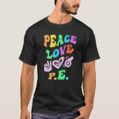 PEACE LOVE P Eレトロステム先生Groovy Back To S Tシャツ (正面)