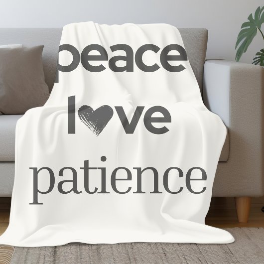 Peace Love Patience - Cozy Calm Modern Lifestyle フリースブランケット
