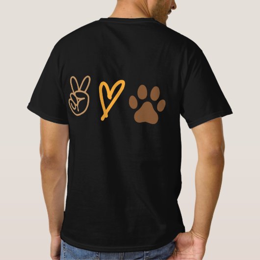 Peace Love Paw Print - Pet Lover Graphic Tシャツ (裏面)