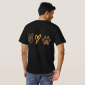 Peace Love Paw Print - Pet Lover Graphic Tシャツ (裏面フル)