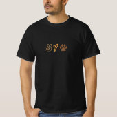 Peace Love Paw Print - Pet Lover Graphic Tシャツ (正面)