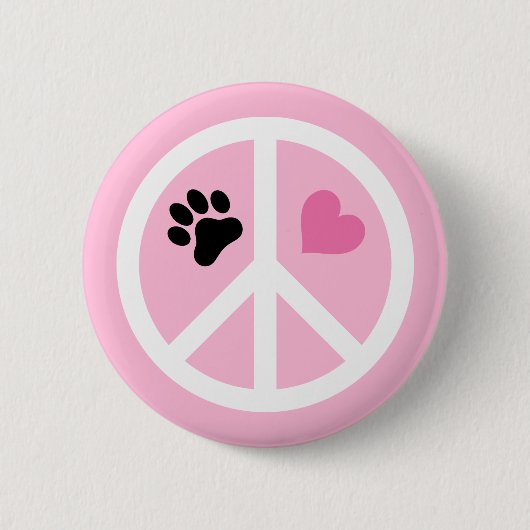 Peace Love Paws Pawprint 缶バッジ (正面)