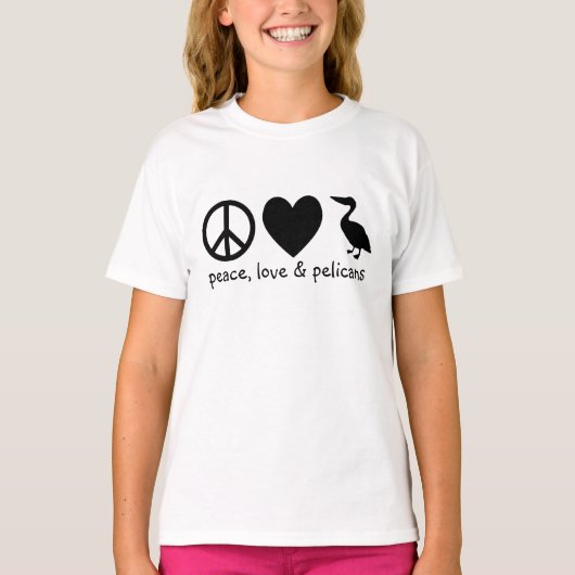 Peace, Love & Pelicans Tシャツ (正面)