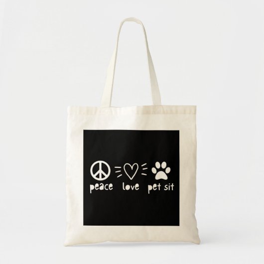 Peace Love Pet Sit トートバッグ (正面)