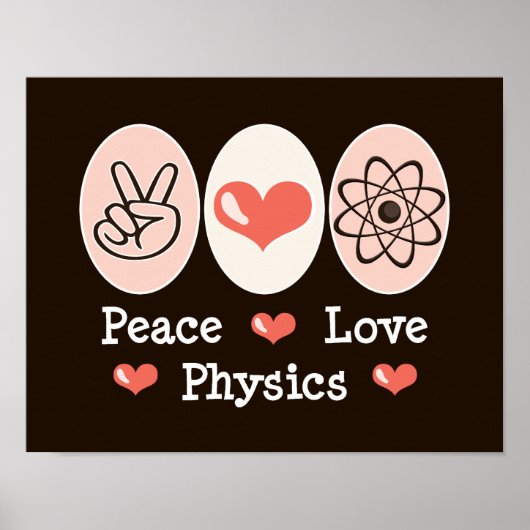 Peace Love Physics Poster ポスター (正面)