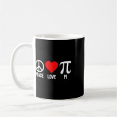 Peace Love Pi Happy Pi Day 3.14数学の恋人Pi Day コーヒーマグカップ (左)