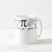 Peace Love Pi Math Love Pi Day Mathematics Math Te コーヒーマグカップ (正面右)